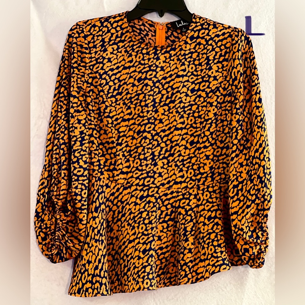 LADIES NAVY BLUE & DK YELLOW TOP